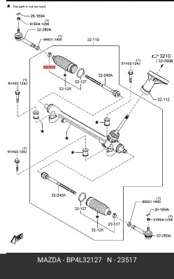 Хомут MAZDA 3 (03-) пыльника рейки рулевой OE BP4L-32-127 MAZDA