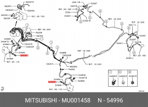 БОЛТ С ОТВ.,ТОРМОЗН.МАГИСТРАЛИ MU001458 MU001458 MITSUBISHI