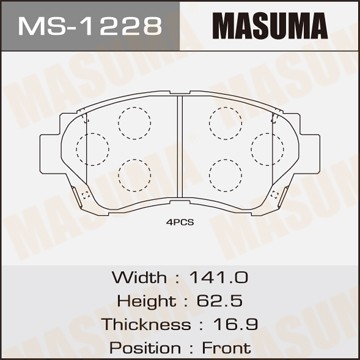 колодки дисковые передние!\ Toyota Camry 2.2/3.0 91-96/Celica 2.0 92-99 MS1228 MASUMA