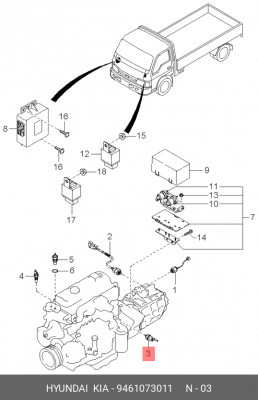 Датчик давления масла HYUNDAI HD120,AeroTown OE 9461073011 HYUNDAI KIA