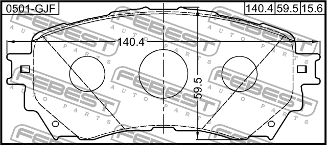 Колодки тормозные передн MAZDA 6 GJ 2012- 0501-GJF 0501GJF FEBEST