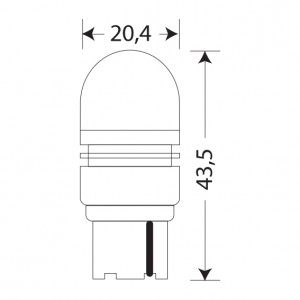 Лампа светодиодная сигнальная W21W W3x16d Super White 12V цена за комплект 12T20/BLK10/2BL MAYAK