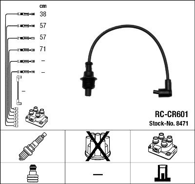 RC-CR 601 к-кт проводов!\ Peugeot 405 1.6/1.8/306 1.8/406 1.6/1.8 93> RC-CR601 NGK