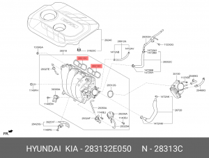 Прокладочное кольцо выпускного коллектора двигателя 28313-2E050 283132E050 HYUNDAI KIA
