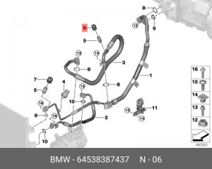 Колпачок BMW 1 (E87) штуцера системы кондиционирования OE 64538387437 BMW