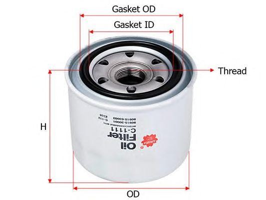 Фильтр масляный TOYOTA Camry (-91),Carina E (92-97),Corolla (-97) (D/TD) SAKURA C-1111 SAKURA