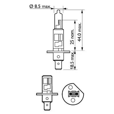 Лампа 12V H1 55W P14.5s +60% бокс (2шт.) VisionPlus PHILIPS 12258VPS2 PHILIPS