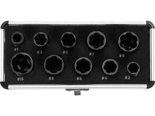 YATO 8. ГОЛОВКИ ДЛЯ СКРУЧЕННЫХ ГАЕК 3/8'' (НАБОР 10ПР.) ''YATO'',(YT-06031).СТРА YT06031 YATO