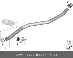крепление глушителя!\ BMW E70/F15/E71/F16 18 20 7 568 777 BMW
