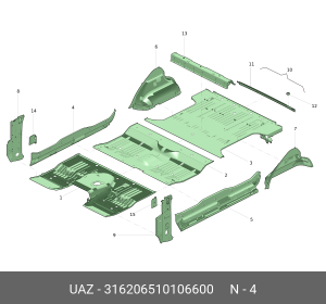 Соединитель порога УАЗ-3163 правый (ОАО УАЗ) 316206510106600 UAZ UAZ