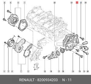 корпус термостата!\ Renault Kangoo/Laguna/Logan/Megane/Scenic 1.4i/1.6i 96> 8200934203 RENAULT