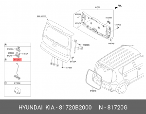 КНОПКА ОТКРЫТИЯ КРЫШКИ БАГАЖНИКА/HANDLE HYUNDAI/KIA 81720B2000 HYUNDAI KIA