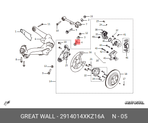 Болт HAVAL F7,F7x подвески сход-развальный OE 2914014XKZ16A GREAT WALL