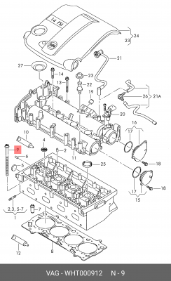 GOLF V (2003-2009)/PASSAT [B6] (2005-2010) M9X105X1,25 WHT 000 912 VAG