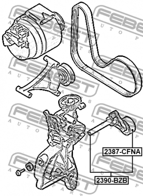 Натяжитель ремня SKODA OCTAVIA 2004-2013 2390-BZB 2390-BZB FEBEST