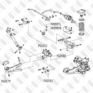 Ремкомплект сайлентблоков тяги (2 шт.) LEXUS RX 08-TOYOTA Highlander 13- FG0581 FG0581 FIXAR