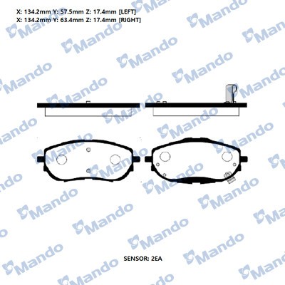 Колодки тормозные TOYOTA Corolla (13-) передние (4шт.) MANDO MPT34 MANDO