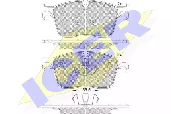 182238 колодки дисковые передние !18'\ Jaguar F-Pace/XF Serie 2.0/2.0d 09> 182238 ICER