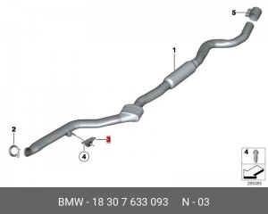 хомут глушителя ! \BMW F20/LCI/ F21/F22/F23 18 30 7 633 093 BMW