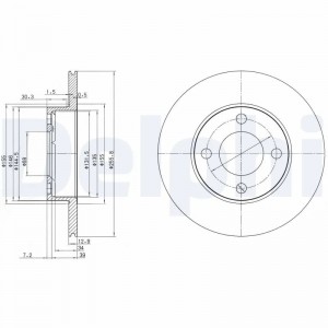 BG2215 диск тормозной передний!\ Audi 80/90/100 1.6-2.0D 86-91 BG2215 DELPHI