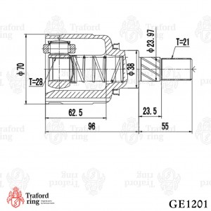 ШРУС внутренний задний, Renault Duster (10-) GE1201 TRAFORD RING