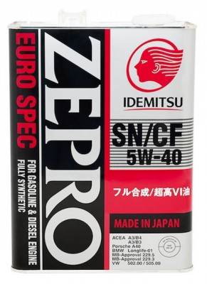 Масло моторное IDEMITSU ZEPRO EURO SPEC F-S 1849-41 5W40 синт.4л 1849004 IDEMITSU