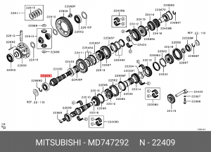 Подшипник MITSUBISHI ОЕ MD747292 MITSUBISHI