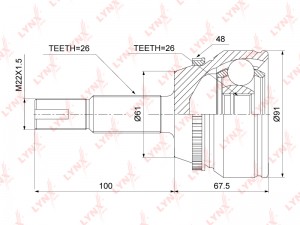 ШРУС наружный TOYOTA Camry (06-11) комплект LYNX CO-3906A LYNXAUTO