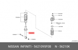 амортизатор задний! газовый\ Nissan Almera N16 1.5/1.8/2.2Di 00> 56210-95F0B NISSAN