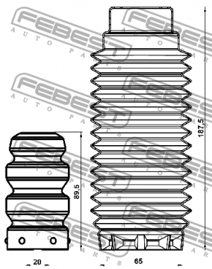 Пыльник передн амортизатора с отбойником комплект PEUGEOT 308 PGSHB-308F-KIT PGSHB-308F-KIT FEBEST