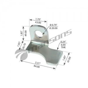 кронштейн полурессоры! (м)наружний 84x47x43x6mm (уголок левый)FRL 360165 MANSONS