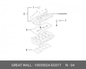 Прокладка HAVAL Jolion (21-) свечного колодца OE 1003502A-EG01T GREAT WALL