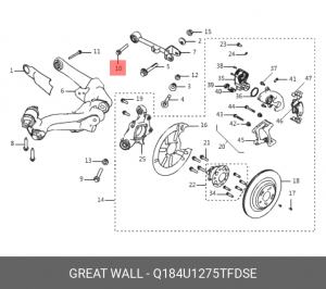 БОЛТ ШЕСТИГРАННЫЙ Q184U1275TFDSE Q184U1275TFDSE HAVAL