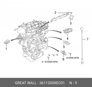 Датчик температуры HAVAL F7 (19-) охлаждающей жидкости OE 3611200XEC01 GREAT WALL