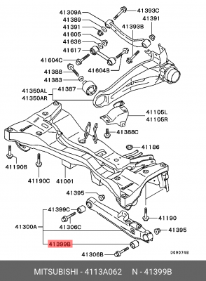 сайлентблок заднего рычага! наружный\ Mitsubishi Outlander 2.0/2.4 02> 4113A062 MITSUBISHI