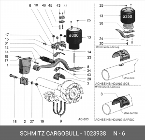 Кронштейн крепления амортизатора MRH3 M 1023938 SCHMITZ CARGOBULL