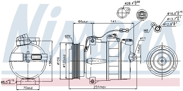 Компрессор AUDI A4 (B5), A6 (C4, C5), A8 (4D_) 89054 89054 NISSENS