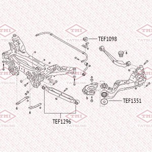 Сайлентблок заднего продольного рычага NISSAN X-Trail 07- TEF1351 TEF1351 TATSUMI