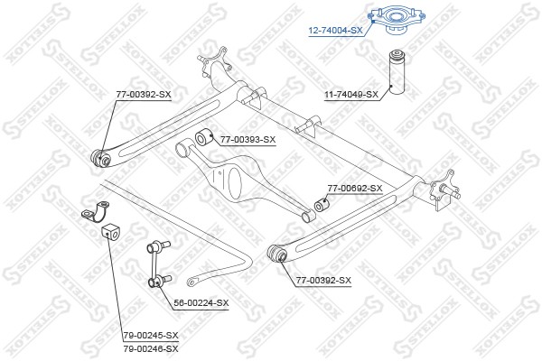 опора амортизатора заднего!\ Nissan Almera/Tino N16E/V10M all 00> 12-74004-SX STELLOX