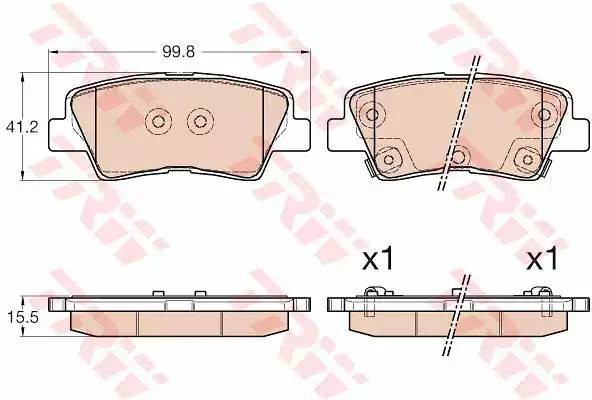 Колодки задние KIA CEE'D, HYUNDAI i30 2012-, TOYOTA AURIS E18 GDB3537 GDB3537 TRW