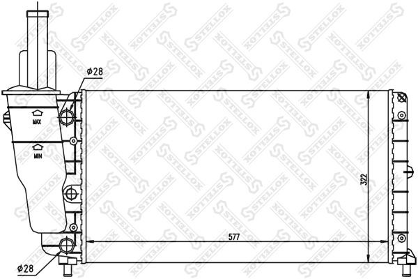 радиатор системы охлаждения!\ Fiat Punto 1.2 94-00 10-25084-SX STELLOX