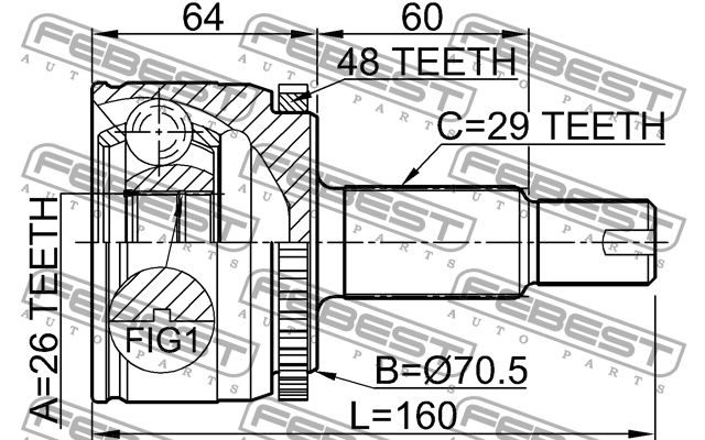 ШРУС 2910-DIVF 2910-DIVF FEBEST