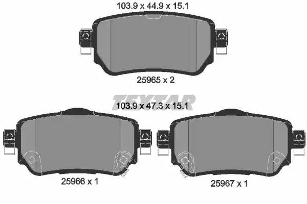 Колодки тормозные NISSAN Qashqai (14-) задние (4шт.) TEXTAR 2596501 TEXTAR
