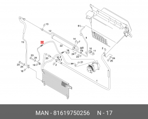 Шланг подачи охлажд.жидкости 81619750256 MAN