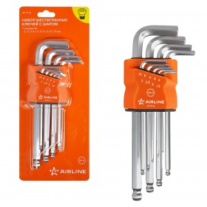 Набор шестигранных ключей с шаром 9 предметов  AT-9-16 AT-9-16 AIRLINE