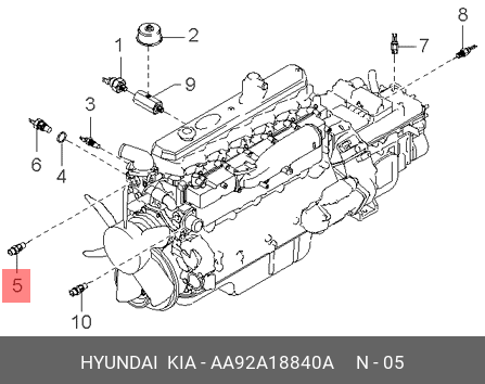 Датчик температуры HYUNDAI HD120,AeroTown дв.D6DA19/22 охлаждающей жидкости OE AA92A18840A HYUNDAI KIA