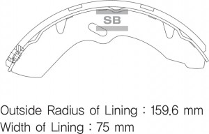Колодки тормозные HYUNDAI HD65 барабанные (75мм) (1шт.) SANGSIN SA011 SANGSIN