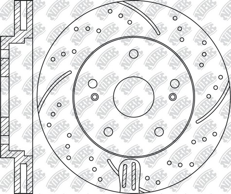 Диск тормозной TOYOTA Camry (06-/11-),Rav 4 (06-) LEXUS IS250 передний (перфорир RN1241DSET NIBK