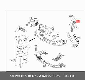 кронштейн регулировочных тяг!\ MB A 169 350 00 42 MERCEDES BENZ