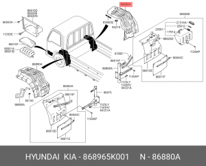 Подкрылок HYUNDAI HD65,78 ЕВРО-3 передний правый OE 868965K001 HYUNDAI KIA